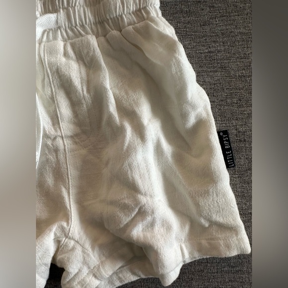 NWT Little Bipsy Linen Shorts - White - 12-18 Months - Picture 3 of 7